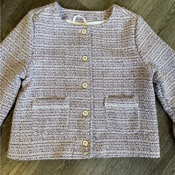 Janie and Jack Lavender Tweed Blazer - Picture 2 of 5